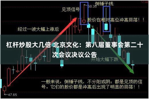 杠杆炒股大几倍 北京文化：第八届董事会第二十次会议决议公告